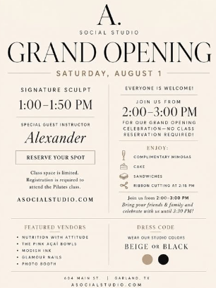 Grand Opening announcement
