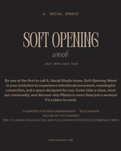 Soft Opening Week announcement