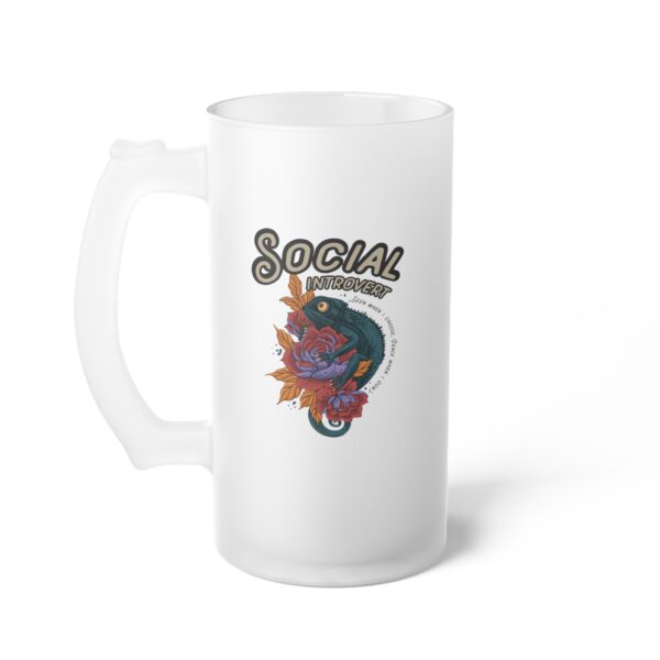 Social Introvert Frosted Beer Mug: Seen When I Choose, Peace When I Don’t