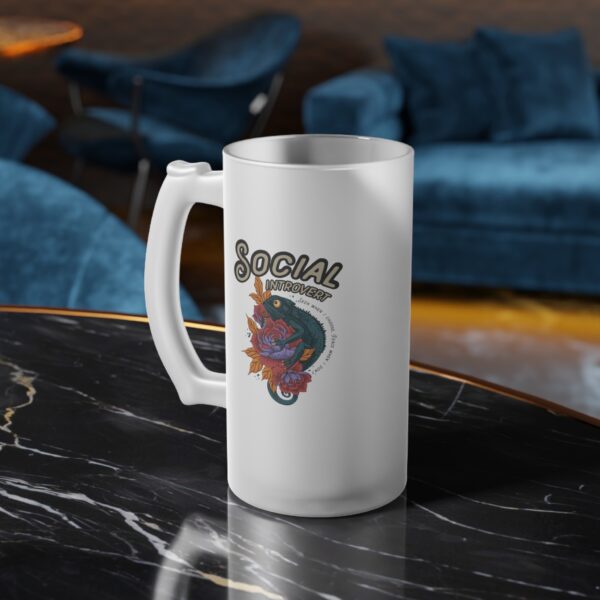 Social Introvert Frosted Beer Mug: Seen When I Choose, Peace When I Don’t - Image 3