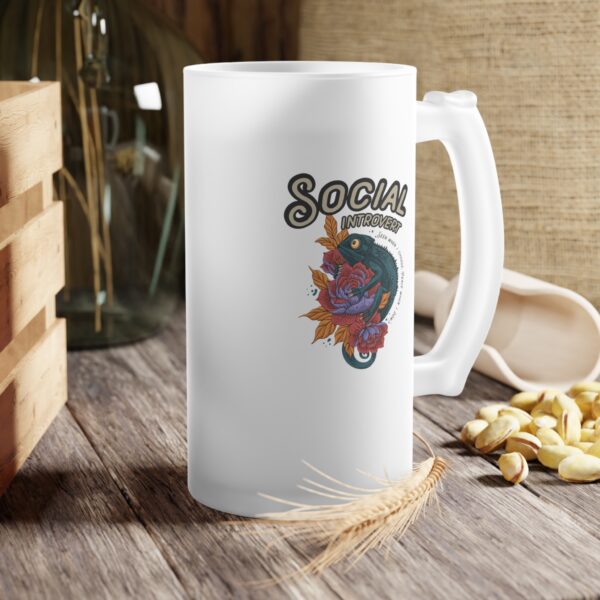 Social Introvert Frosted Beer Mug: Seen When I Choose, Peace When I Don’t - Image 4