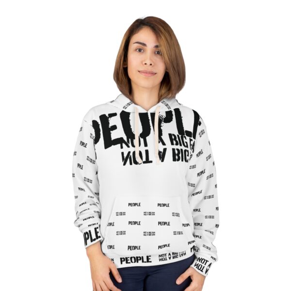 People, Not a Big Fan - Luxe Edgy Pullover Hoodie - Striking Front Text - Image 3