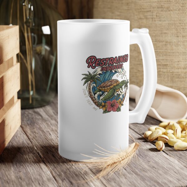 Restrained Introvert Frosted Beer Mug – Don’t Test Me, I Will Bite - Image 4