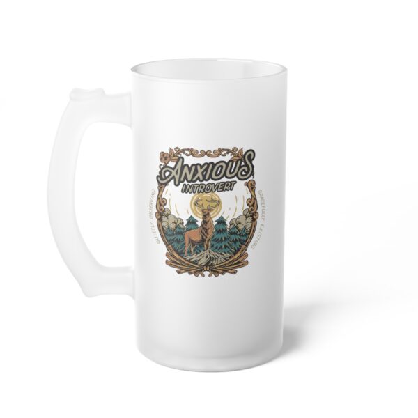 Anxious Introvert Frosted Beer Mug – Quietly Observing, Gracefully Existing