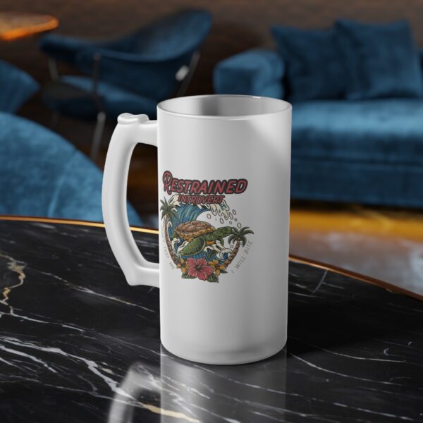 Restrained Introvert Frosted Beer Mug – Don’t Test Me, I Will Bite - Image 3