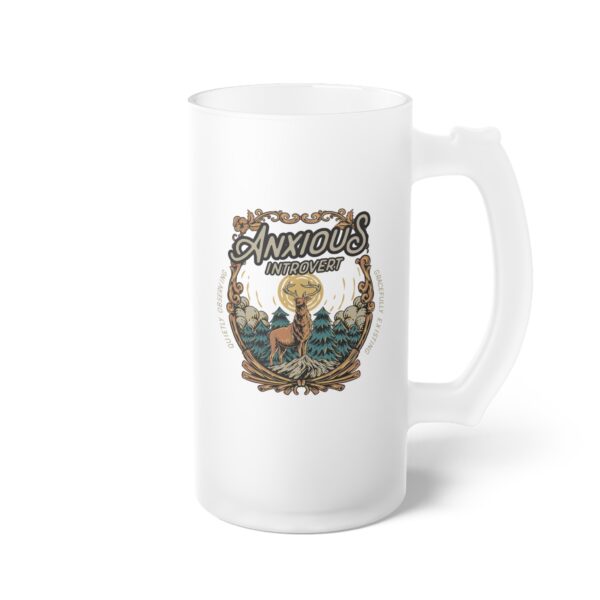 Anxious Introvert Frosted Beer Mug – Quietly Observing, Gracefully Existing - Image 2