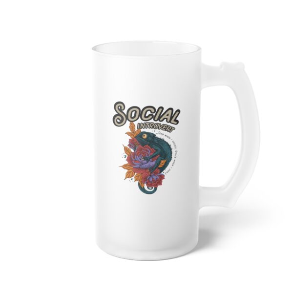 Social Introvert Frosted Beer Mug: Seen When I Choose, Peace When I Don’t - Image 2