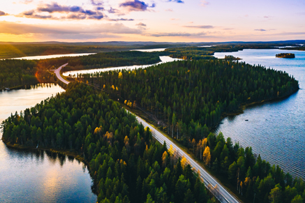 Finland_aerial-view-of-road-in-green-summer-forest_perfect for introverting